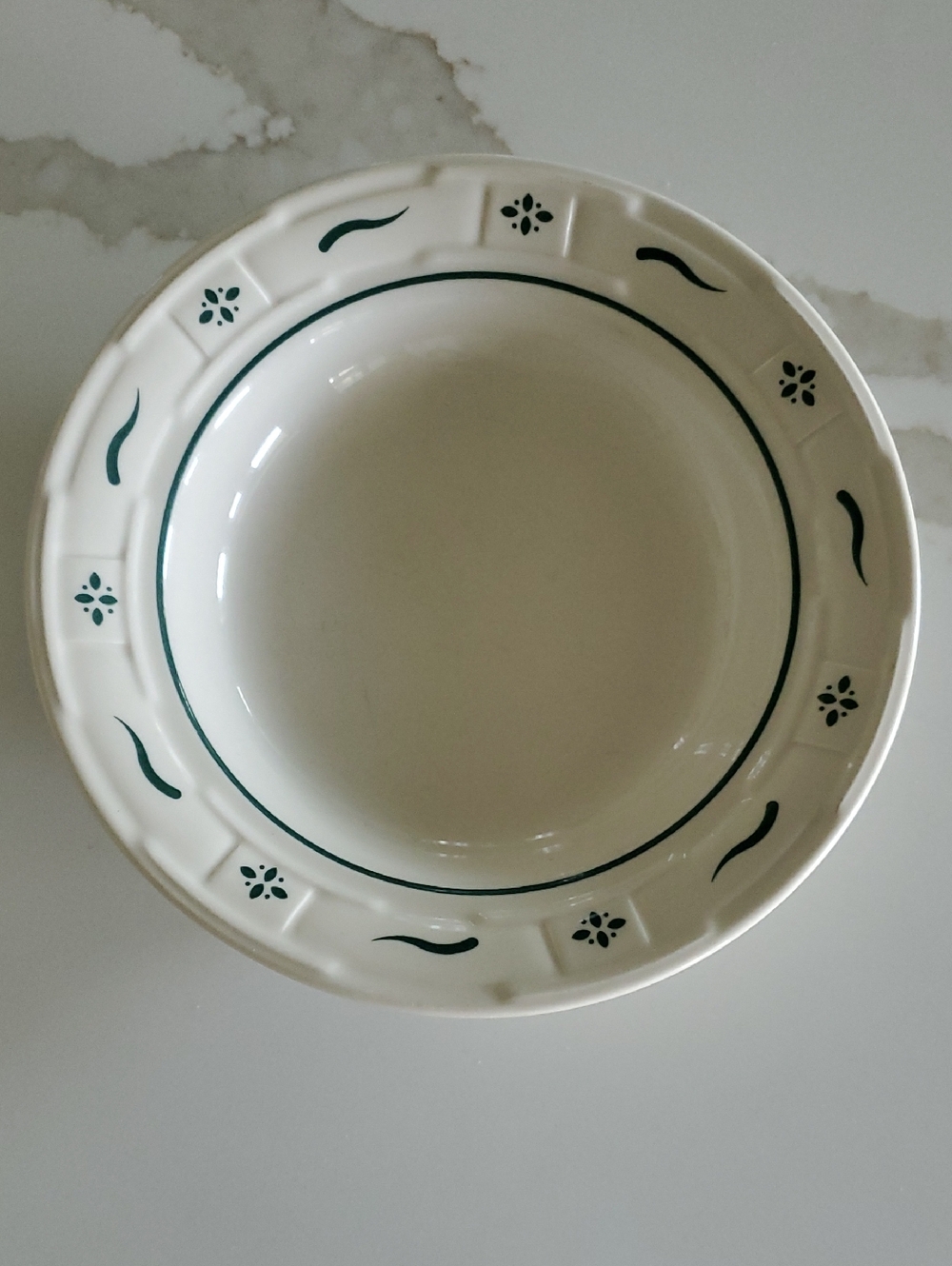 Longaberger Pottery Bowl Soup Salad Heritage Green Made In USA